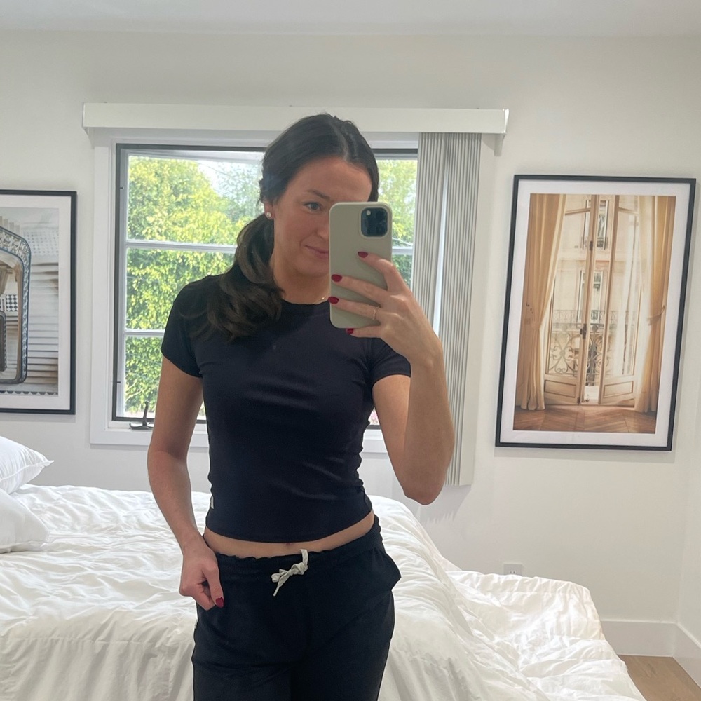 Vuori ribbed black t-shirt, size XS